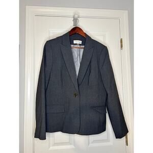 Calvin Klein Blazer Womens Size 14 Gray Single Button Career Office Jacket
